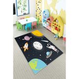 Ontheclouds Astronot Uzay Desenli Dijital Baskılı Yıkanabilir Kaymaz Taban Çocuk Odası Halısı, 160 x 300