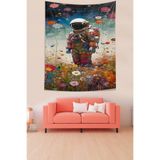 ontheclouds Astronot ve Çiçekler Duvar Örtüsü Tapestry, TYCXCQWWAN169392216667722