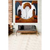 Ontheclouds At Çiftliği Evler Ay Leke Tutmaz Kadife Dokulu Kumaş Duvar Örtüsü Duvar Halısı Tapestry, 70 x 70