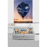 Ontheclouds Ayçiçeği Tarlası Uçan Balon Leke Tutmaz Kadife Dokulu Kumaş Duvar Örtüsü Duvar Halısı Tapestry, 100 x 140