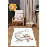 Ontheclouds Ayda Sallanan Uyuyan Ayıcık Bulut Yıldız Yıkanabilir Kaymaz Taban Leke Tutmaz Çocuk Odası Halısık, 80 x 400