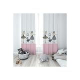 ontheclouds Balerin Desenli Dijital Baskı Fon Perdesi, 70 x 240, FONPRD21, gri-beyaz-pembe