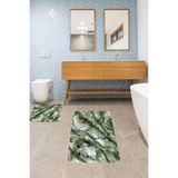 ontheclouds Banyo Halısı Ikili Klozet Takımı 60x100 + 40x60, Yeşil