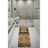ontheclouds Banyo Halısı Ikili Klozet Takımı Kaymaz Tabanlı Banyo Paspas Takımı (60x100 + 40x60), Açık Kahverengi