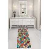 ontheclouds Banyo Halısı Ikili Klozet Takımı Kaymaz Tabanlı Banyo Paspas Takımı (60x100 + 40x60), Bej