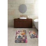 ontheclouds Banyo Halısı Ikili Klozet Takımı Kaymaz Tabanlı Banyo Paspas Takımı (60x100 + 40x60), Çok Renkli