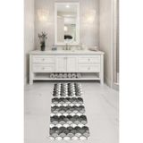 ontheclouds Banyo Halısı Ikili Klozet Takımı Kaymaz Tabanlı Banyo Paspas Takımı (60x100 + 40x60), Gri
