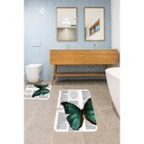 ontheclouds Banyo Halısı Ikili Klozet Takımı Kaymaz Tabanlı Banyo Paspas Takımı (60x100 + 40x60), Lacivert