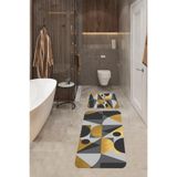 ontheclouds Banyo Halısı Ikili Klozet Takımı Kaymaz Tabanlı Banyo Paspas Takımı 60x100 + 40x60, Sarı