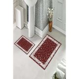 ontheclouds Banyo Halısı Ikili Klozet Takımı Kaymaz Tabanlı, Bordo