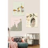 Ontheclouds Başarı Yolu Kozadaki Kız Motivasyon Azim Leke Tutmaz Duvar Örtüsü Duvar Halısı Tapestry 3'Lü Set, 35 x 50