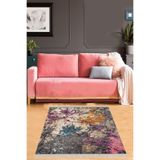 Ontheclouds Batik Desenli Renk Geçişli Dijital Baskı Yıkanabilir Kaymaz Taban Salon Halısı, 100 x 100 MEG483G