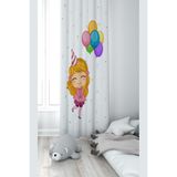 ontheclouds Bebek Çocuk Odası Fon Perdesi, 70 x 240, FONPRD13, turuncu-beyaz