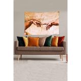 Ontheclouds Bej Ademin Yaratılışı Leke Tutmaz Kadife Kumaş Duvar Örtüsü Duvar Halısı Tapestry, 140 x 140, 140 x 140 YWLL374D