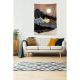 Ontheclouds Bej Ay Tutulması Leke Tutmaz Kadife Kumaş Duvar Örtüsü Duvar Halısı Tapestry, 35 x 50