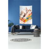 Ontheclouds Beyaz Dağ Resimli Leke Tutmaz Kadife Kumaş Duvar Örtüsü Duvar Halısı Tapestry, 100 x 140