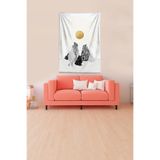 Ontheclouds Beyaz Güneşin Doğuşu Sunset Leke Tutmaz Kadife Kumaş Duvar Örtüsü Duvar Halısı Tapestry, 140 x 140, 140 x 140 DWLL356D