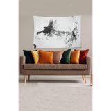 Ontheclouds Beyaz Kartal Desenli Leke Tutmaz Kadife Kumaş Duvar Örtüsü Duvar Halısı Tapestry, 70 x 100