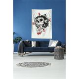 Ontheclouds Beyaz Kuru Kafa Leke Tutmaz Kadife Kumaş Duvar Örtüsü Duvar Halısı Tapestry, 100 x 140