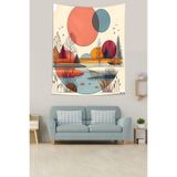 Ontheclouds Bohem Doğa Temalı Minimalist Sanatsal Leke Tutmaz Kumaş Duvar Örtüsü Duvar Halısı Tapestry, 70 x 100