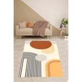Ontheclouds Bohem Iskandinav Geleneksel Yarım Daire Yıkanabilir Kaymaz Taban Leke Tutmaz Salon Halısı Yoluk, 60 x 120