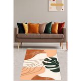 Ontheclouds Bohem Iskandinav Yaprak Desen Serbest Şekil Yıkanabilir Kaymaz Taban Leke Tutmaz Salon Halısı Yoluk, 80 x 400