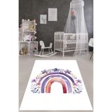 Ontheclouds Bohem Iskandinva Minimal Tarz Gökkuşağı Yıkanabilir Kaymaz Taban Leke Tutmaz Çocuk Odası Halısık, 80 x 150