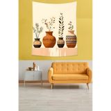 Ontheclouds Bohem Tarzı Vazolar Leke Tutmaz Kumaş Duvar Örtüsü Duvar Halısı Tapestry, 70 x 70