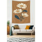 Ontheclouds Boho Papatya Desen Leke Tutmaz Kumaş Duvar Örtüsü Duvar Halısı Tapestry, 70 x 70