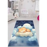 Ontheclouds Bulutlarda Uyuyan Kedicik Yıkanabilir Kaymaz Taban Leke Tutmaz Çocuk Odası Halısı, 160 x 230