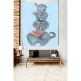 Ontheclouds Büyükten Küçüğe Leke Tutmaz Kumaş Duvar Örtüsü Duvar Halısı Tapestry, 70 x 100