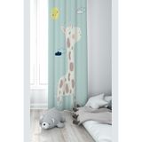 ontheclouds Buz Mavisi Zebra Desenli Dijital Baskı Fon Perde, 70 x 200, FONPRD7, buz mavi