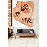 Ontheclouds Çiçek Açan Anne Sütü Leke Tutmaz Kumaş Duvar Örtüsü Duvar Halısı Tapestry, 140 x 230