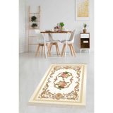 Ontheclouds Çiçek Desenli Dijital Baskı Yıkanabilir Kaymaz Taban Leke Tutmaz Modern Salon Halısı, 100 x 400 MEG1422P