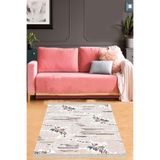 Ontheclouds Çiçek Desenli Dijital Baskı Yıkanabilir Kaymaz Taban Salon Halı, 100 x 300