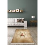 Ontheclouds Çiçek Gül Desenli Dijital Baskı Yıkanabilir Kaymaz Taban Leke Tutmaz Modern Salon Halısı, 60 x 120 MEG1432AB