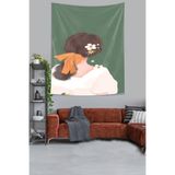 Ontheclouds Çiçek Saçlı Kız Leke Tutmaz Kumaş Duvar Örtüsü Duvar Halısı Tapestry, 140 x 140