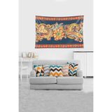 Ontheclouds Çiçek Şal Desenli Leke Tutmaz Kadife Dokulu Kumaş Duvar Örtüsü Duvar Halısı Tapestry, 140 x 230