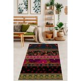 Ontheclouds Çiçek Ve Tropikal Yaprak Desenli Yıkanabilir Kaymaz Taban Leke Tutmaz Salon Halısı Yoluk, 100 x 250