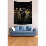 Ontheclouds Çiçekler Içinde Astronot Leke Tutmaz Kumaş Duvar Örtüsü Duvar Halısı Tapestry, 140 x 230