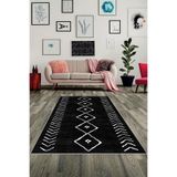 Ontheclouds Çizgi Bohem Etnik Kilim Desen Dijital Baskı Yıkanabilir Kaymaz Taban Modern Salon Halısı Ve Yolluk, 100 x 500 AYH151U