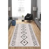 Ontheclouds Çizgi Bohem Etnik Kilim Desen Dijital Baskı Yıkanabilir Kaymaz Taban Modern Salon Halısı Ve Yolluk, 160 x 230 AYH153L