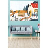 Ontheclouds Çizgi Karakter Desen Leke Tutmaz Kadife Dokulu Kumaş Duvar Örtüsü Duvar Halısı Tapestry, 100 x 140