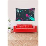 Ontheclouds Çok Renkli Animasyon Desenli Leke Tutmaz Kadife Kumaş Duvar Örtüsü Duvar Halısı Tapestry, 100 x 140, 100 x 140 YWLL434B