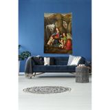 Ontheclouds Çok Renkli Anne Ve Çocukları Leke Tutmaz Kadife Kumaş Duvar Örtüsü Duvar Halısı Tapestry, 70 x 100