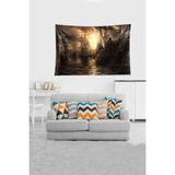 Ontheclouds Çok Renkli Armada Desenli Leke Tutmaz Kadife Kumaş Duvar Örtüsü Duvar Halısı Tapestry, 70 x 100