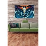 Ontheclouds Çok Renkli Buddha Buda Desenli Leke Tutmaz Kadife Kumaş Duvar Örtüsü Duvar Halısı Tapestry, 140 x 140