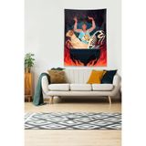 Ontheclouds Çok Renkli Büyücü Kadın Desenli Leke Tutmaz Kadife Kumaş Duvar Örtüsü Duvar Halısı Tapestry, 70 x 100