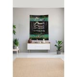 Ontheclouds Çok Renkli Doğaya Karışan Kız Leke Tutmaz Kadife Kumaş Duvar Örtüsü Duvar Halısı Tapestry, 100 x 140