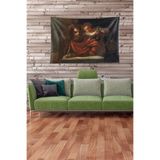Ontheclouds Çok Renkli Kadeh Doldurma Desenli Leke Tutmaz Kadife Kumaş Duvar Örtüsü Duvar Halısı Tapestry, 140 x 140